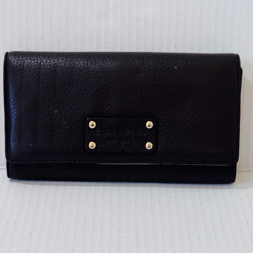 KATE SPADE Chocolate Brown Leather Trifold Wallet